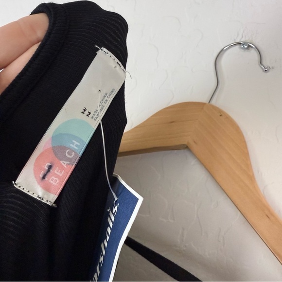 Free People Black Wrap Tie Waist Dolman Long Sleeve Knit Mini Dress - Picture 9 of 10